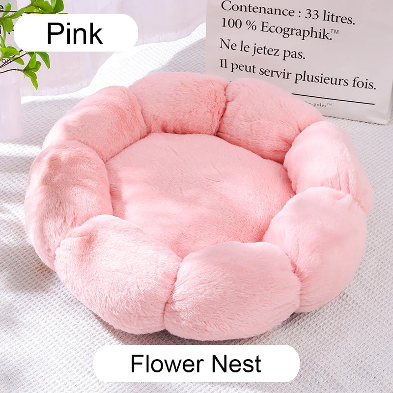 40-60cm Round Pet Bed for Large Dog Bed Super Soft Cat Bed Long Plush Dogs Basket Cushion Cat Bed Cat Mat Animals Sleeping Sofa
