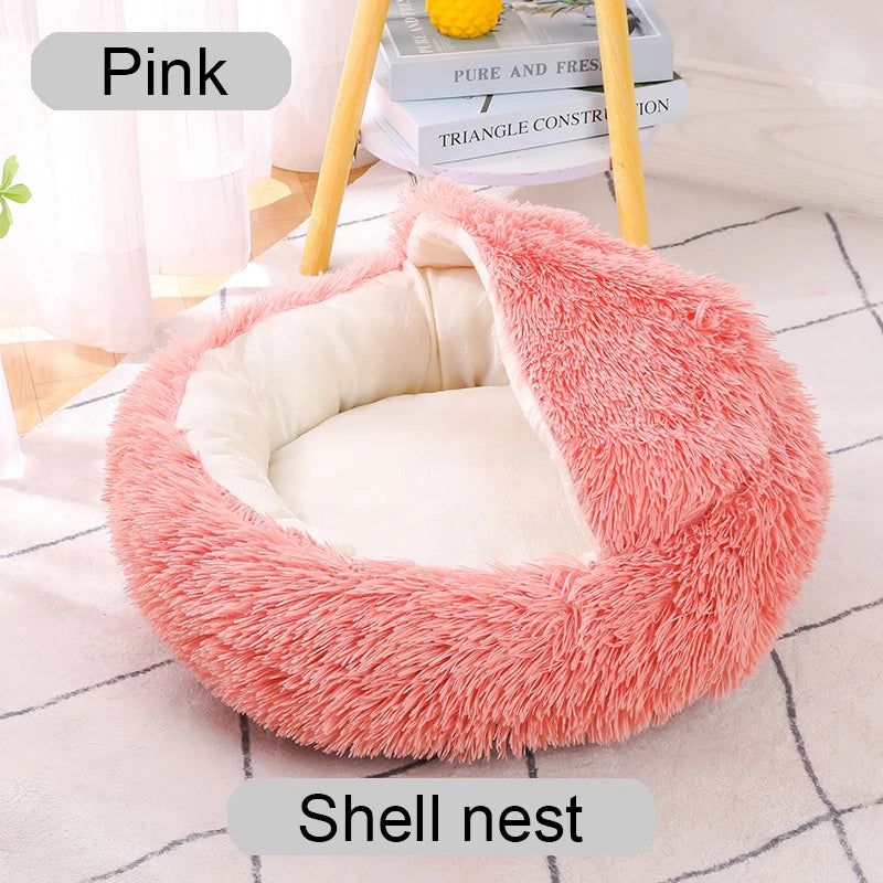 40-60cm Round Pet Bed for Large Dog Bed Super Soft Cat Bed Long Plush Dogs Basket Cushion Cat Bed Cat Mat Animals Sleeping Sofa