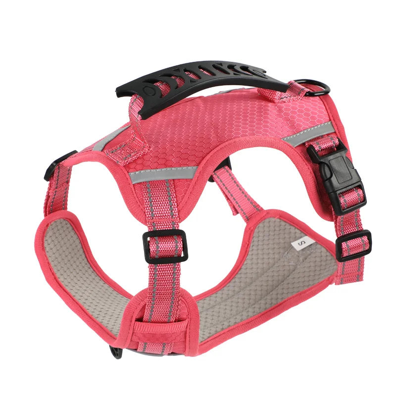 Multi-Function Pet Harness Impact-Resistant Adjustable Reflective Dog Vest For Outdoor Walking Running Small Medium Large Dogs