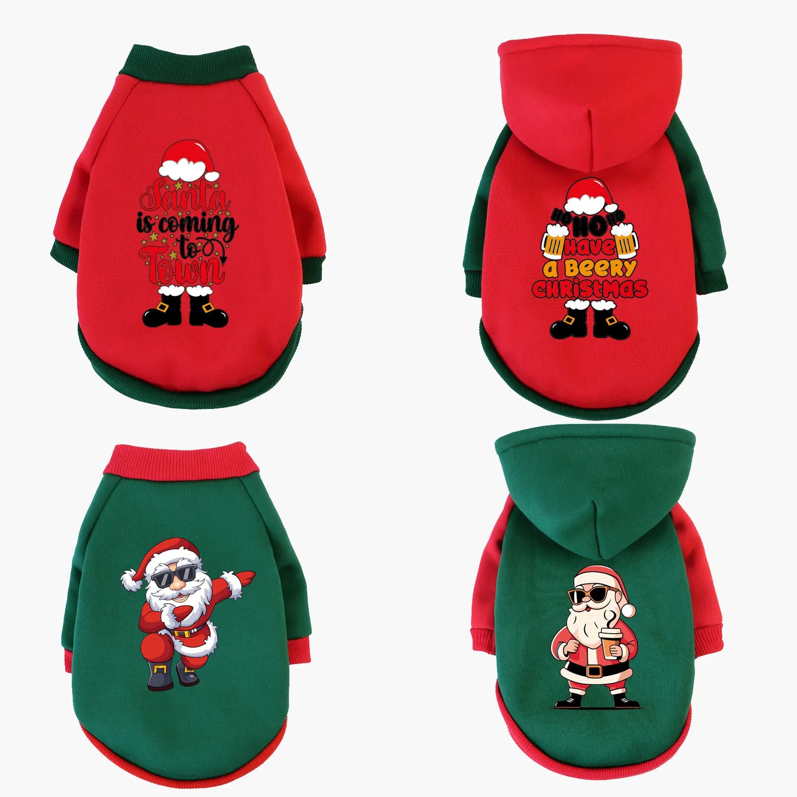 1 Pc Pet Hooded Sweatshirt Christmas Cats & Dogs  Fashion Winter Warm Clothes Suitable For Cats ,Teddy Golden Retriever