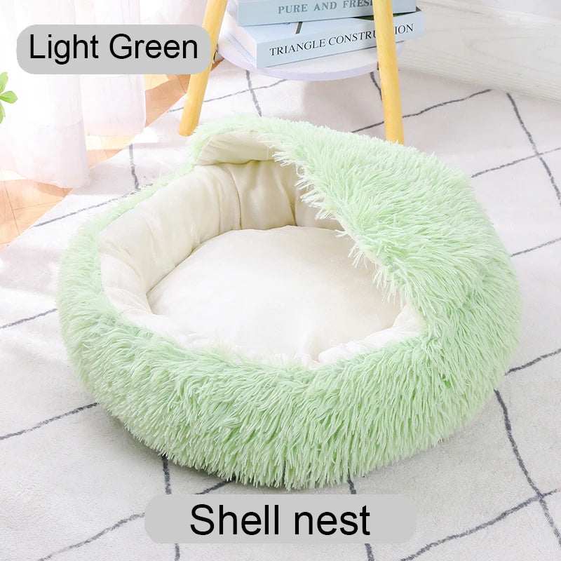 40-60cm Round Pet Bed for Large Dog Bed Super Soft Cat Bed Long Plush Dogs Basket Cushion Cat Bed Cat Mat Animals Sleeping Sofa