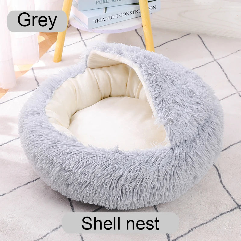 40-60cm Round Pet Bed for Large Dog Bed Super Soft Cat Bed Long Plush Dogs Basket Cushion Cat Bed Cat Mat Animals Sleeping Sofa