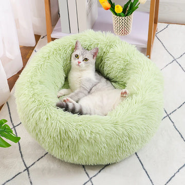 40-60cm Round Pet Bed for Large Dog Bed Super Soft Cat Bed Long Plush Dogs Basket Cushion Cat Bed Cat Mat Animals Sleeping Sofa