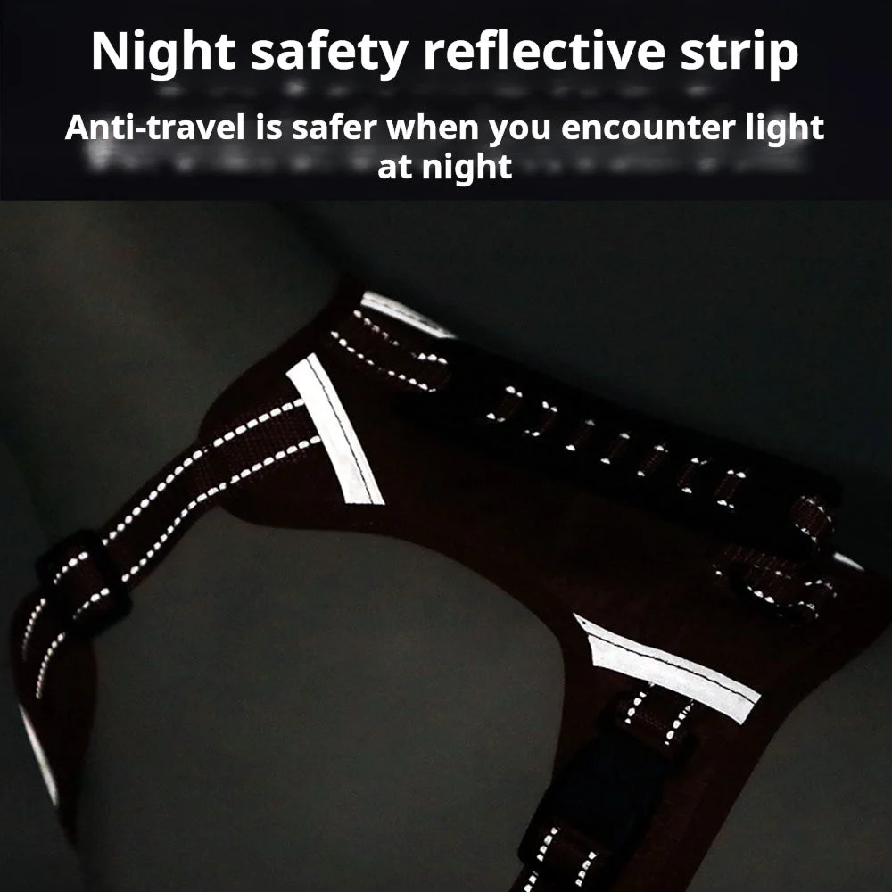 Multi-Function Pet Harness Impact-Resistant Adjustable Reflective Dog Vest For Outdoor Walking Running Small Medium Large Dogs