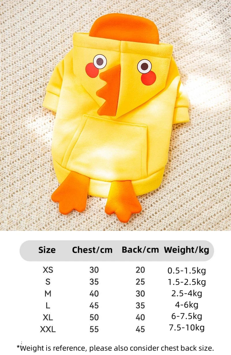 Fall Winter 3D Duck Bear Puppy Kitty Hoodie Cats Dogs Sweater with Leash Hook Hoodie Pet Halloween Role Play Costume Hoodie