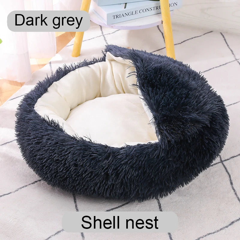 40-60cm Round Pet Bed for Large Dog Bed Super Soft Cat Bed Long Plush Dogs Basket Cushion Cat Bed Cat Mat Animals Sleeping Sofa