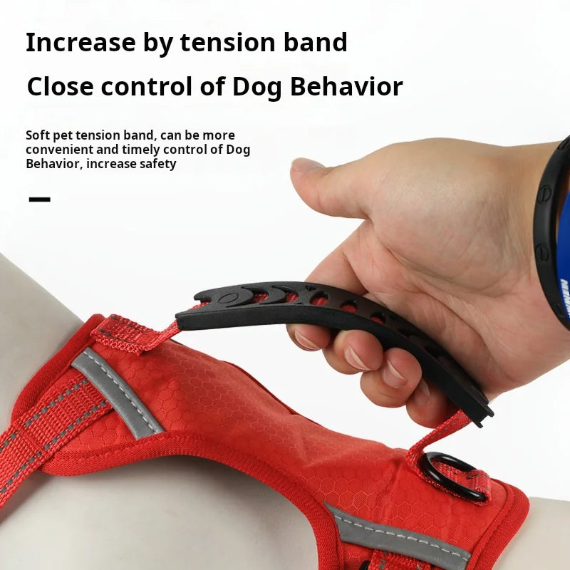 Multi-Function Pet Harness Impact-Resistant Adjustable Reflective Dog Vest For Outdoor Walking Running Small Medium Large Dogs