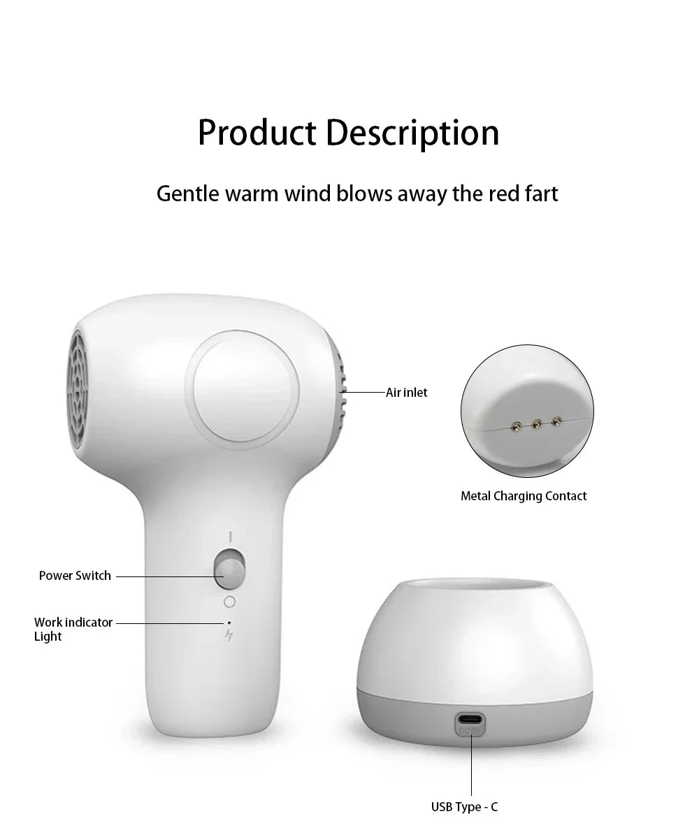 Wireless Pets Hair Dryer 40 Degrees Celsius Low Heat Silent Gentle Air Rechargeable Hair Blow Dryer For Little Cats Dogs