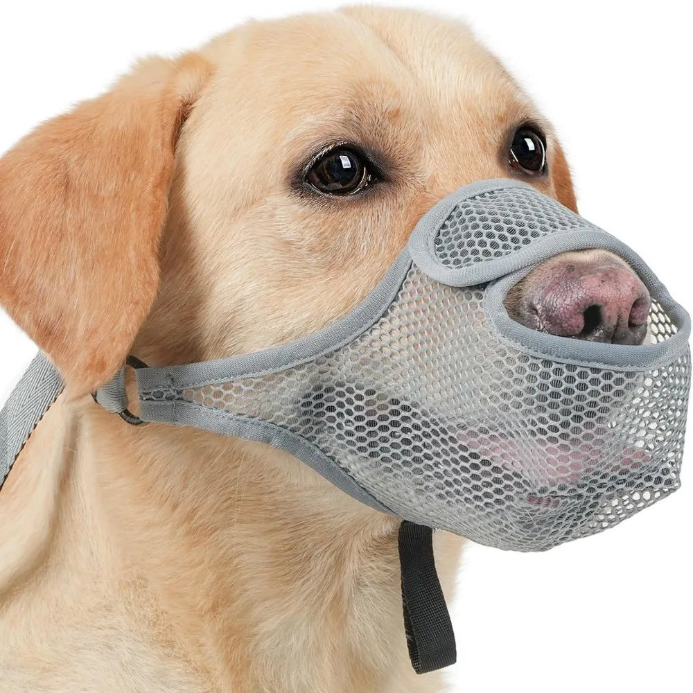 Breathable Mesh Dog Muzzle Anti-Bite Adjustable Strap Dog Mouth Cover Scavenging Prevention Long Mouth Pet Mouth Mask Small Dogs