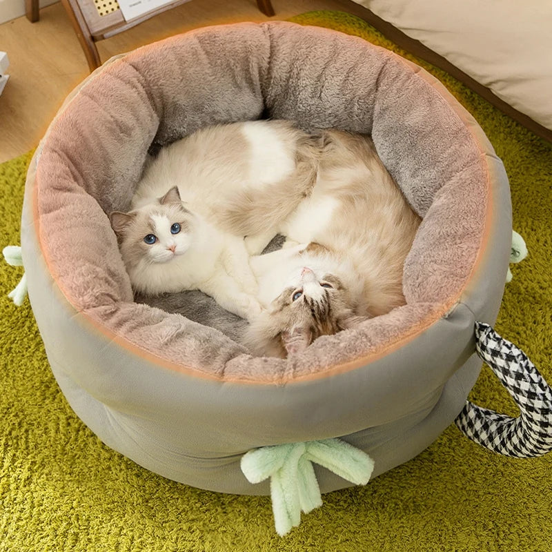 Plush Bed Cats Pet Cat Nest Cat Sleeping Bed Pet Product Winter Pet Plush Nest Cat Sleeping Bag Pet Supplies cama para gatos