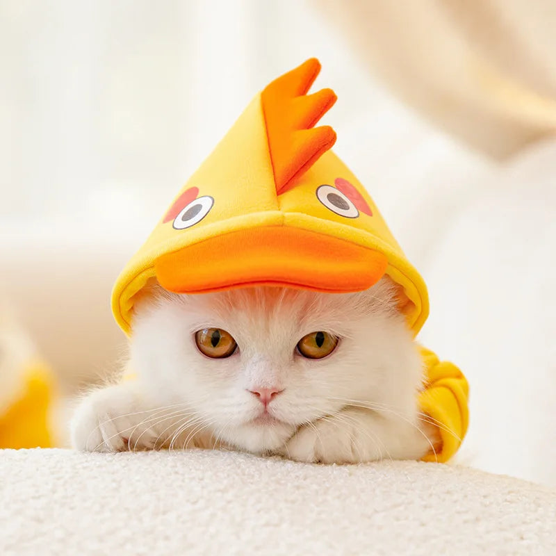 Fall Winter 3D Duck Bear Puppy Kitty Hoodie Cats Dogs Sweater with Leash Hook Hoodie Pet Halloween Role Play Costume Hoodie