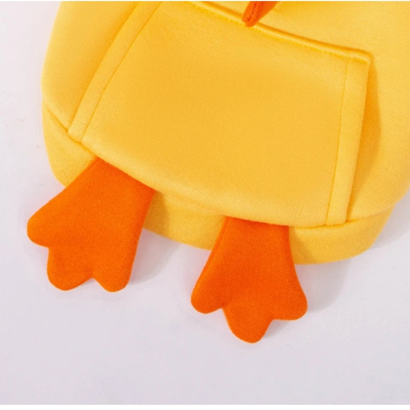 Fall Winter 3D Duck Bear Puppy Kitty Hoodie Cats Dogs Sweater with Leash Hook Hoodie Pet Halloween Role Play Costume Hoodie