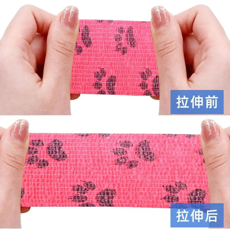Self-adhesive Elastic Bandage For Pet Nonwoven Bandage Cover Protector Dog Outdoor Retractable Sports Tape Self Adherent Bandage