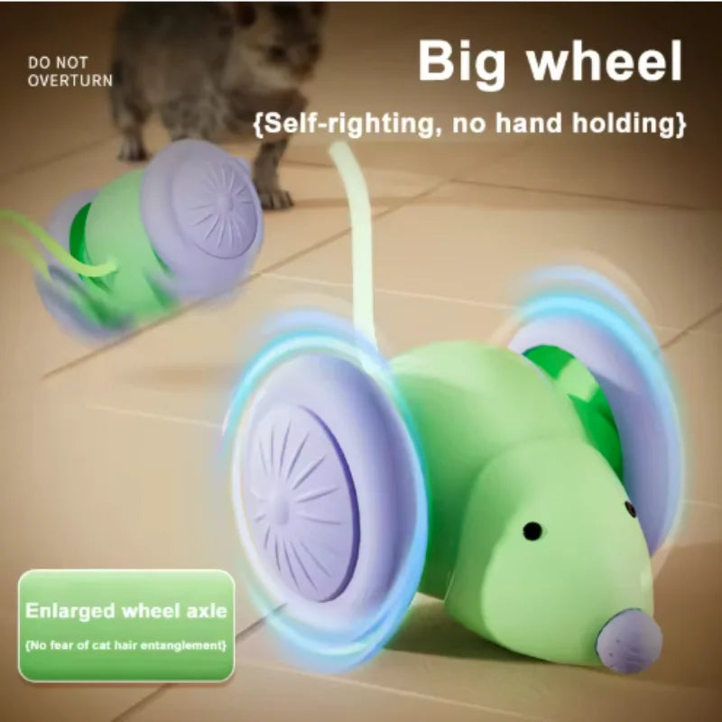 Hot Electric Mouse Car Interactive Cat Toy Rechargeable Automatic Kitten Toy Intelligent Obstacle Avoidance Cat Toy