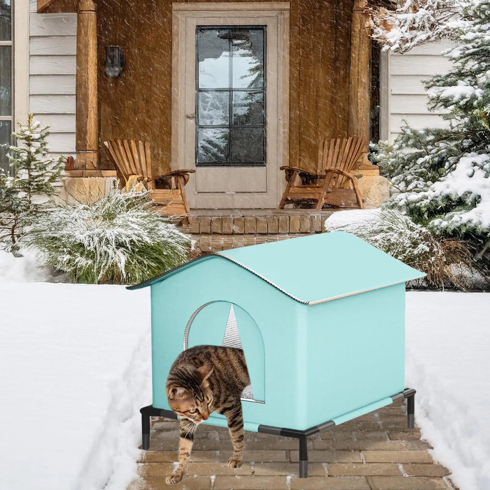 Weatherproof Stray Cat dog House Waterproof Outdoor Winter Warm Pet Cave Sleeping Beds Home Washable for Small Dog Puppy Supplie