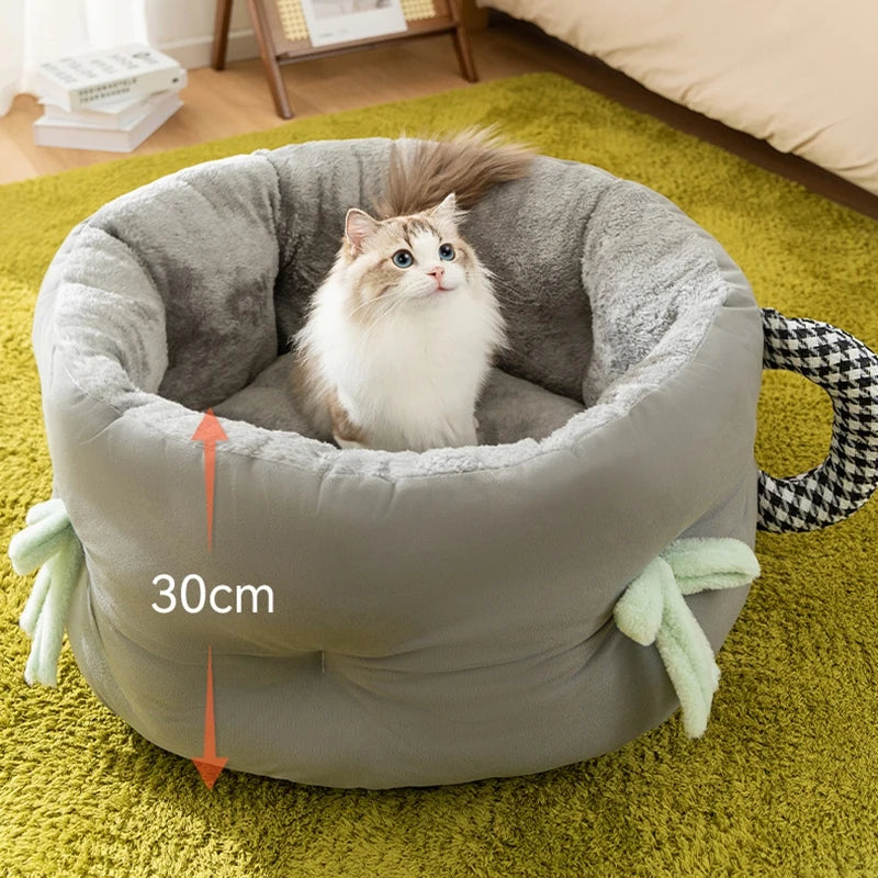 Plush Bed Cats Pet Cat Nest Cat Sleeping Bed Pet Product Winter Pet Plush Nest Cat Sleeping Bag Pet Supplies cama para gatos