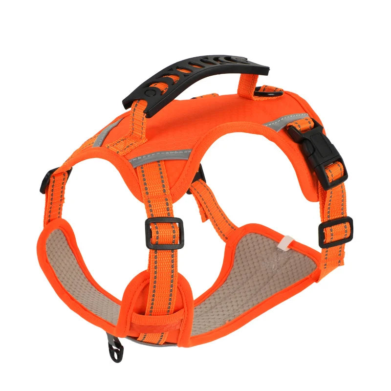 Multi-Function Pet Harness Impact-Resistant Adjustable Reflective Dog Vest For Outdoor Walking Running Small Medium Large Dogs
