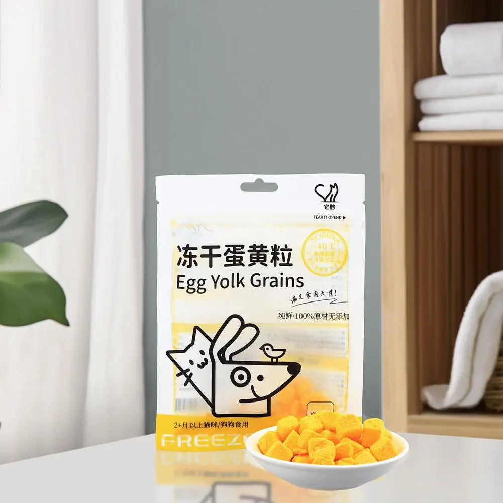 40g Freeze Dried Egg Yolk Granules Beautify Smoothing Freeze-dried Pet Safe Food Cat Healthy Snacks Hair Pets Cat Care Supplies