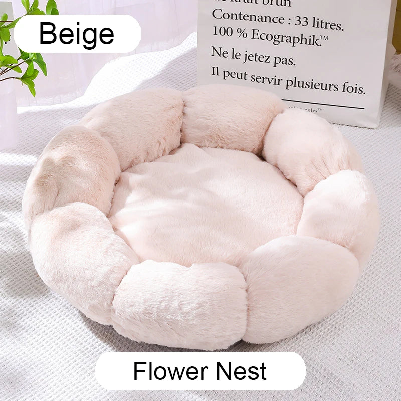 40-60cm Round Pet Bed for Large Dog Bed Super Soft Cat Bed Long Plush Dogs Basket Cushion Cat Bed Cat Mat Animals Sleeping Sofa