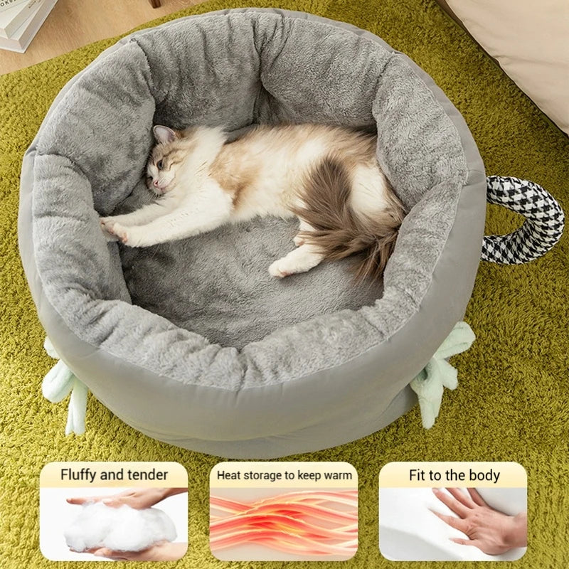 Plush Bed Cats Pet Cat Nest Cat Sleeping Bed Pet Product Winter Pet Plush Nest Cat Sleeping Bag Pet Supplies cama para gatos