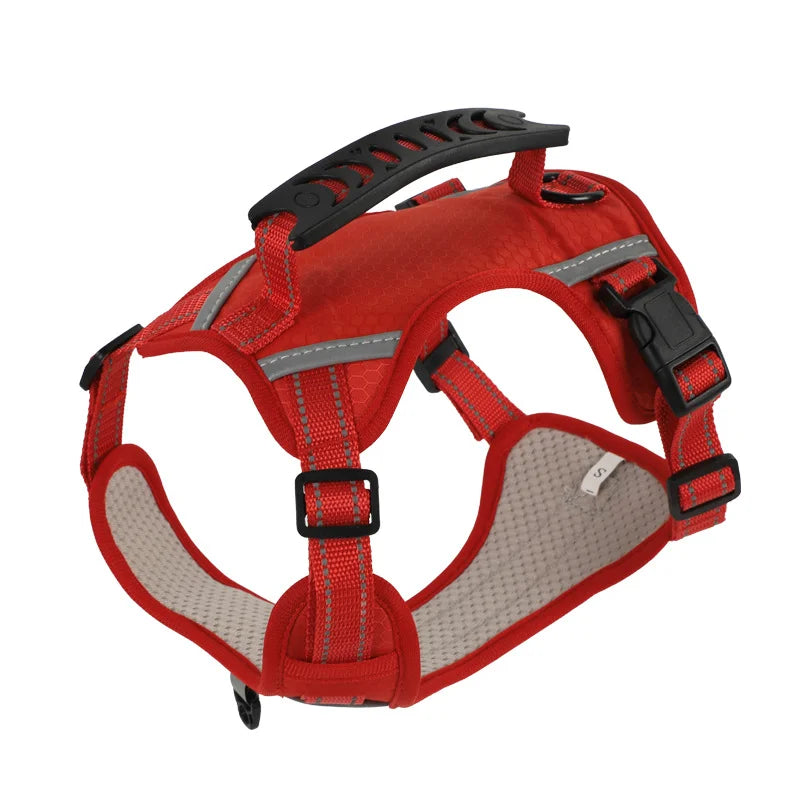 Multi-Function Pet Harness Impact-Resistant Adjustable Reflective Dog Vest For Outdoor Walking Running Small Medium Large Dogs