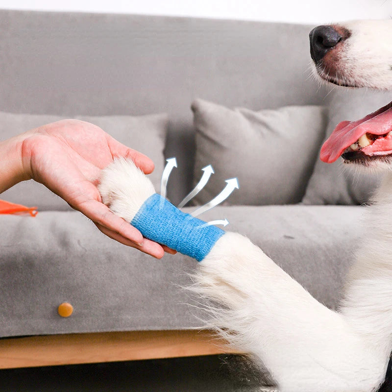 Self-adhesive Elastic Bandage For Pet Nonwoven Bandage Cover Protector Dog Outdoor Retractable Sports Tape Self Adherent Bandage
