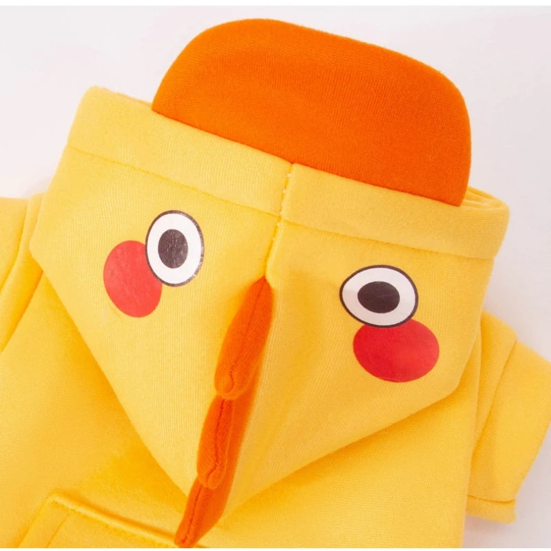 Fall Winter 3D Duck Bear Puppy Kitty Hoodie Cats Dogs Sweater with Leash Hook Hoodie Pet Halloween Role Play Costume Hoodie