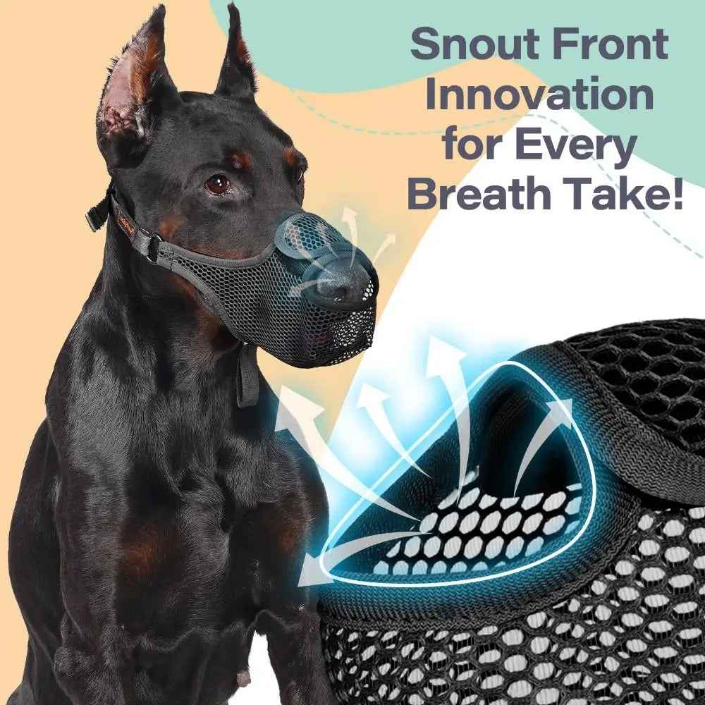 Breathable Mesh Dog Muzzle Anti-Bite Adjustable Strap Dog Mouth Cover Scavenging Prevention Long Mouth Pet Mouth Mask Small Dogs
