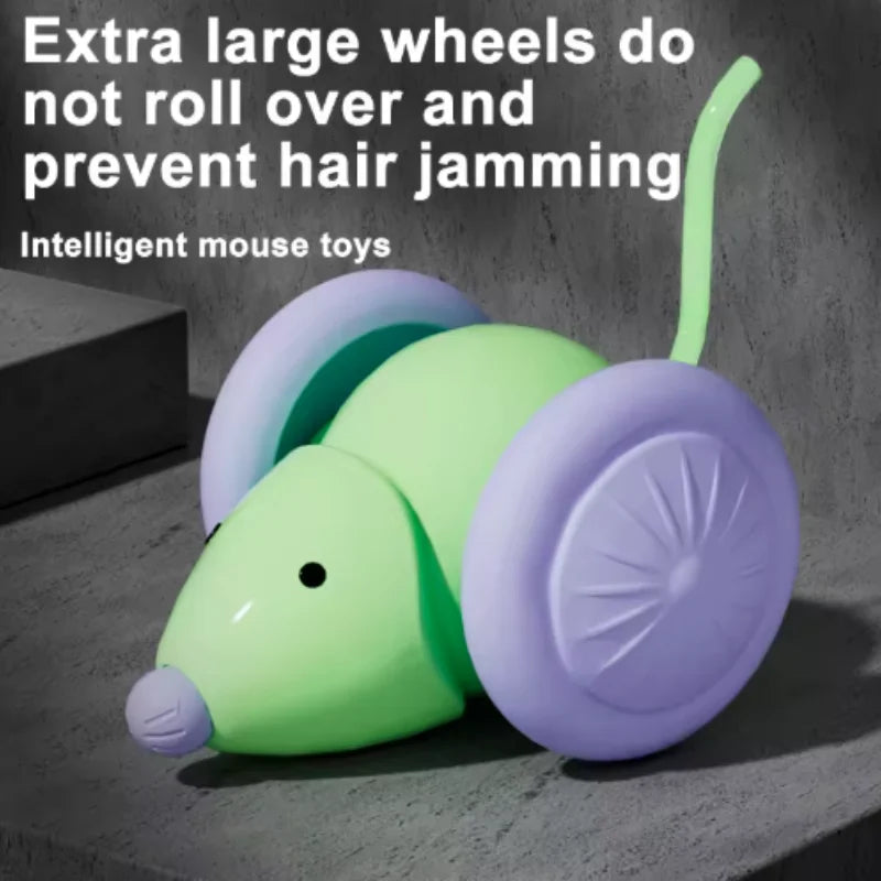 Hot Electric Mouse Car Interactive Cat Toy Rechargeable Automatic Kitten Toy Intelligent Obstacle Avoidance Cat Toy