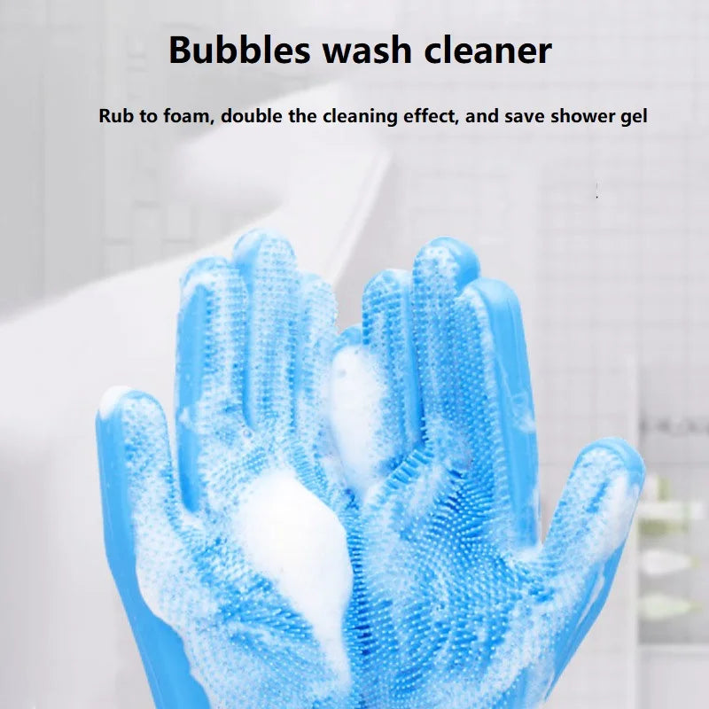 Pet Hair Removal Glove Grooming Cleaning Gloves Dog Cat Bathing Shampoo Glove Scrubber Cleanner Silicon Hair Removal Glove MMR04